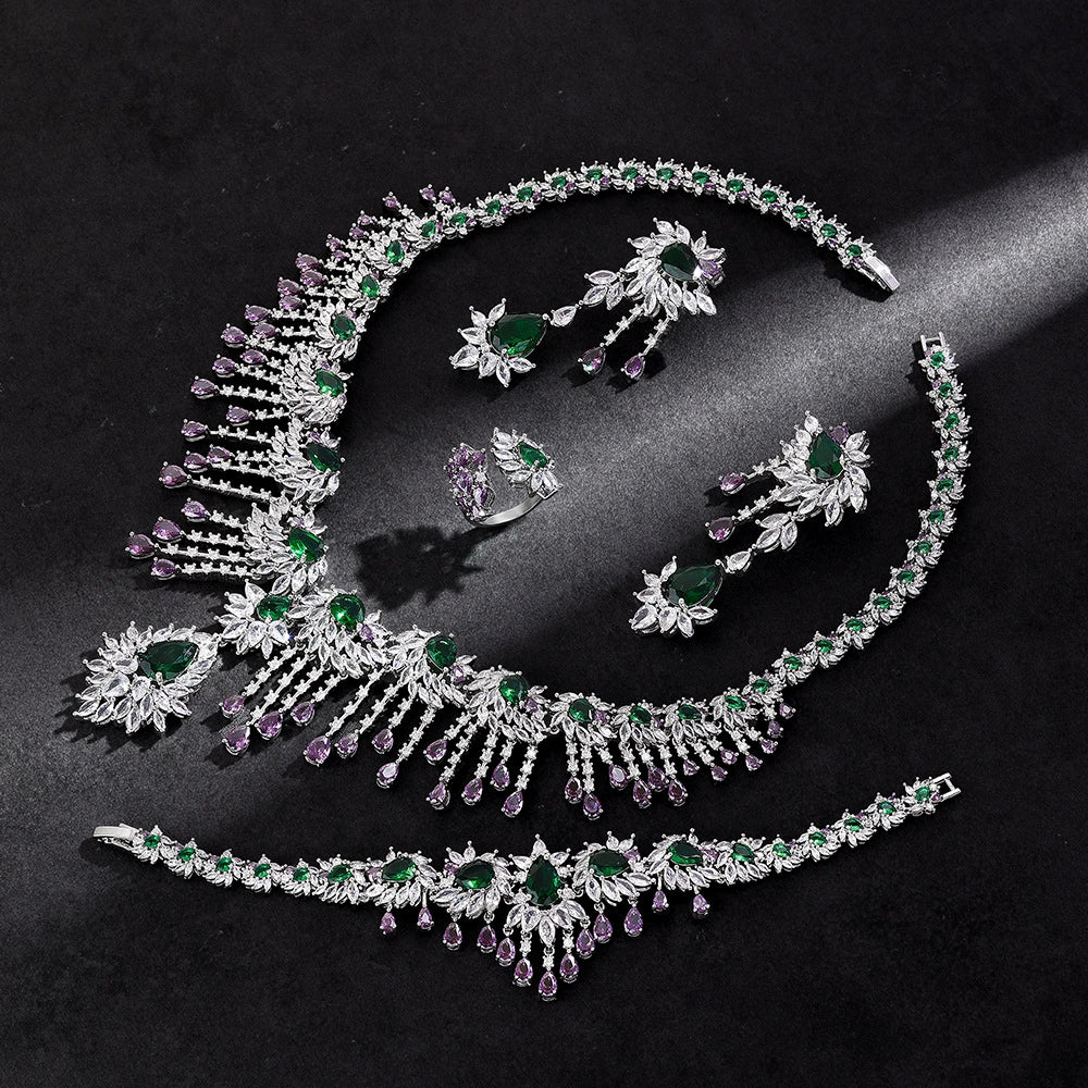 Alevirra Bira Jewelry Set | Alloy with Cubic Zirconia