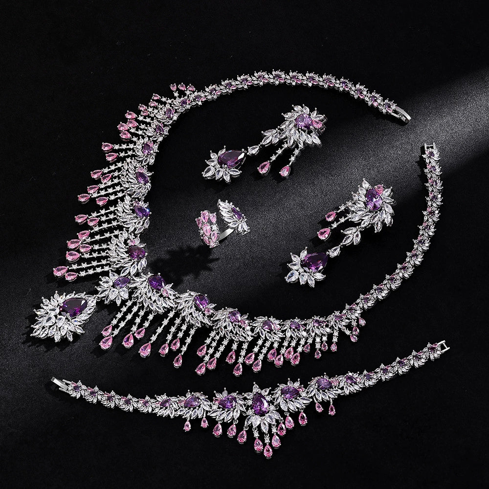 Alevirra Bira Jewelry Set | Alloy with Cubic Zirconia