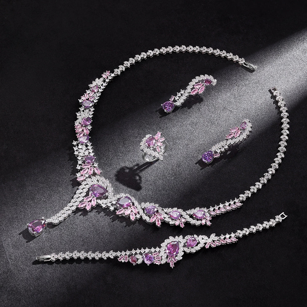 Alevirra Sena Jewelry Set | Alloy with Cubic Zirconia