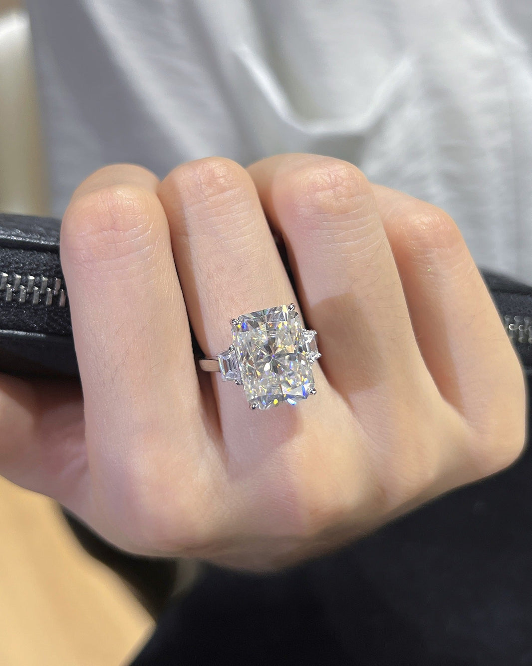 10-Carat Radiant-Cut Cubic Zirconia Ring