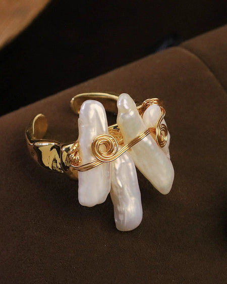 Baroque Pearl Woven Ring