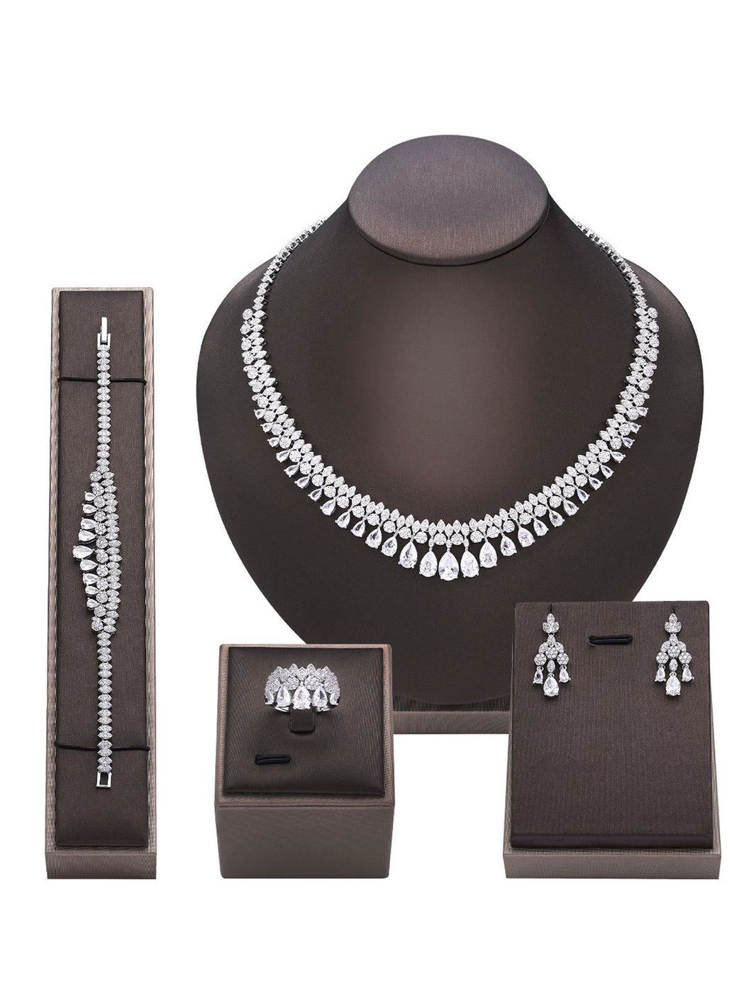 Alevirra Kora Jewelry Set | Alloy with Cubic Zirconia