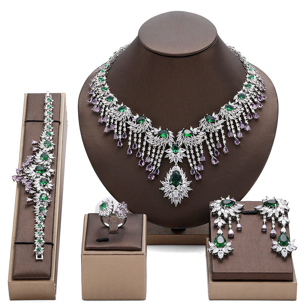 Alevirra Bira Jewelry Set | Alloy with Cubic Zirconia