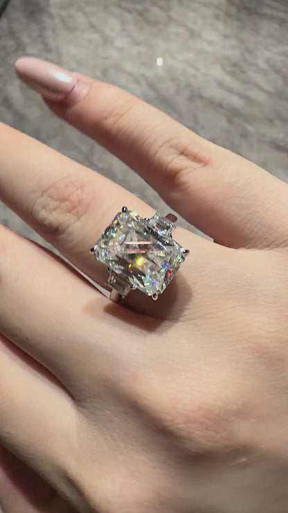 10-Carat Radiant-Cut Cubic Zirconia Ring